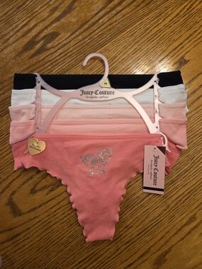 Juicy Couture Seamless Women's Thong Set - Pink, White, Black